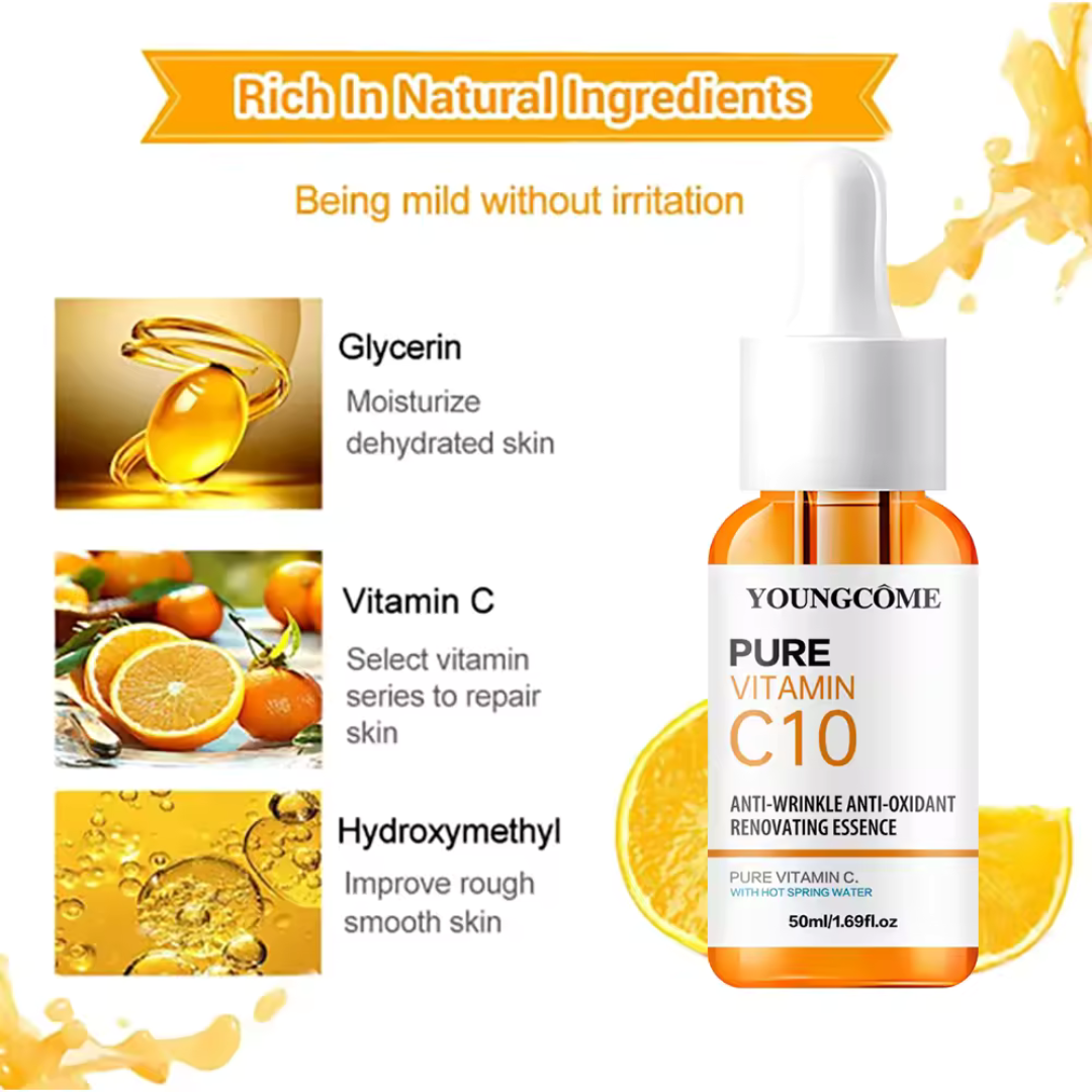 Vitamin C & Hyaluronic Acid Serum – Brightening Essence for Glowing, Hydrated Skin