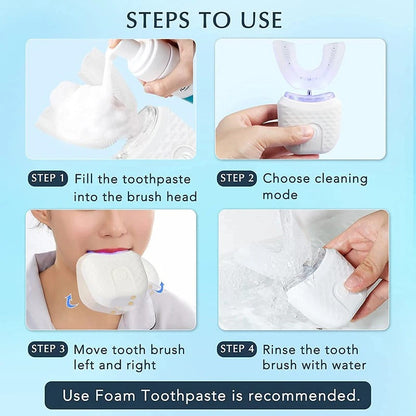 U-Shaped Electric Toothbrush | Automatic 360° Cleaning & LED Light