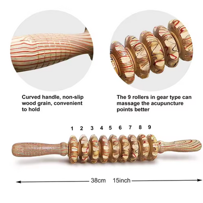 Wooden Anti-Cellulite Massage Roller