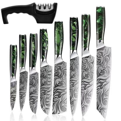 8 Piece Japanese Knife Set With Sharpener