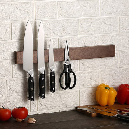 Magnetic Wooden Knife Rack - Wall Mounted Knife Holder