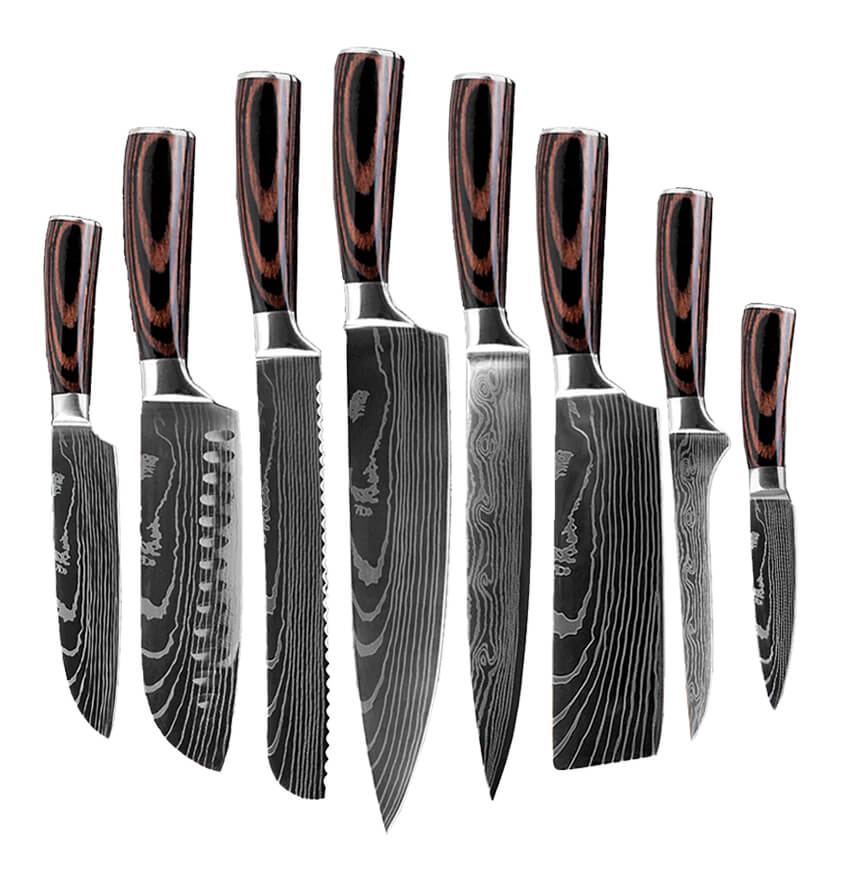 Kitchen Knife Set - Stainless Steel Blades Chef knife Set